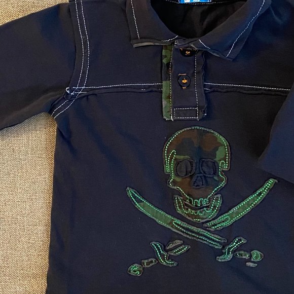 Claesen's INTL Baby India Embroidered Pirate Collar Shirt Cotton Lycra - Picture 1 of 8